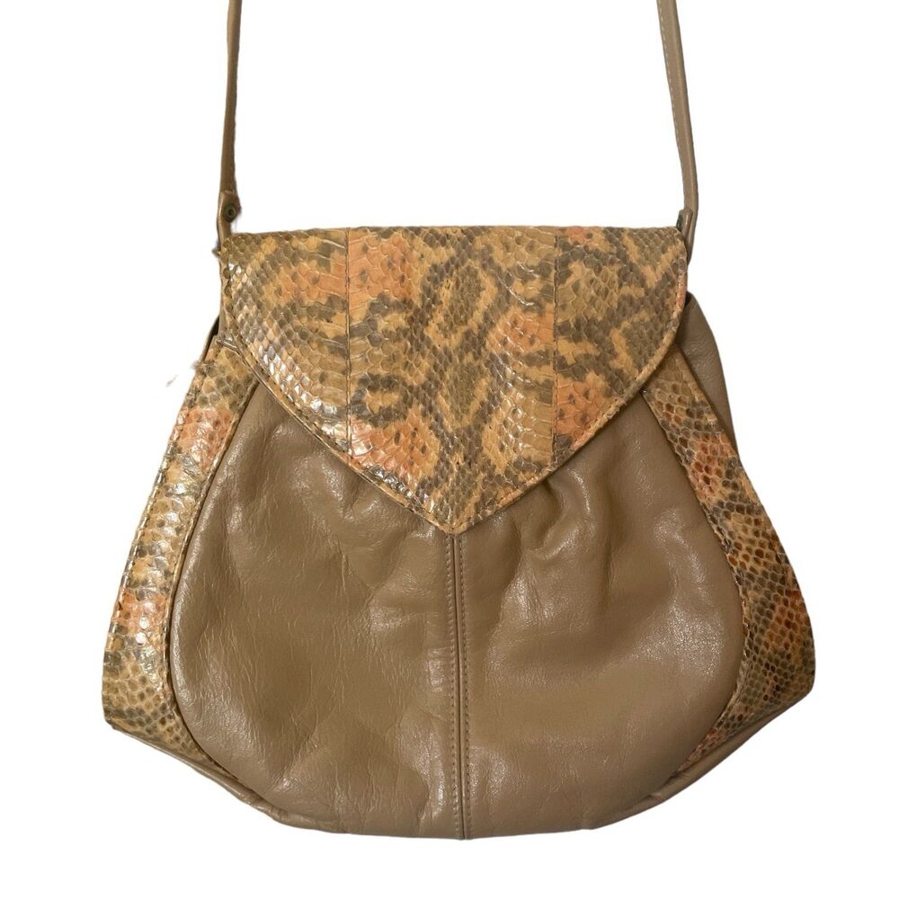 Vintage Jasmin Genuine Snakeskin & Leather Pocketbook/Purse